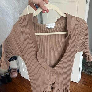 Lovers and Friends Ribbed Tan Cardigan